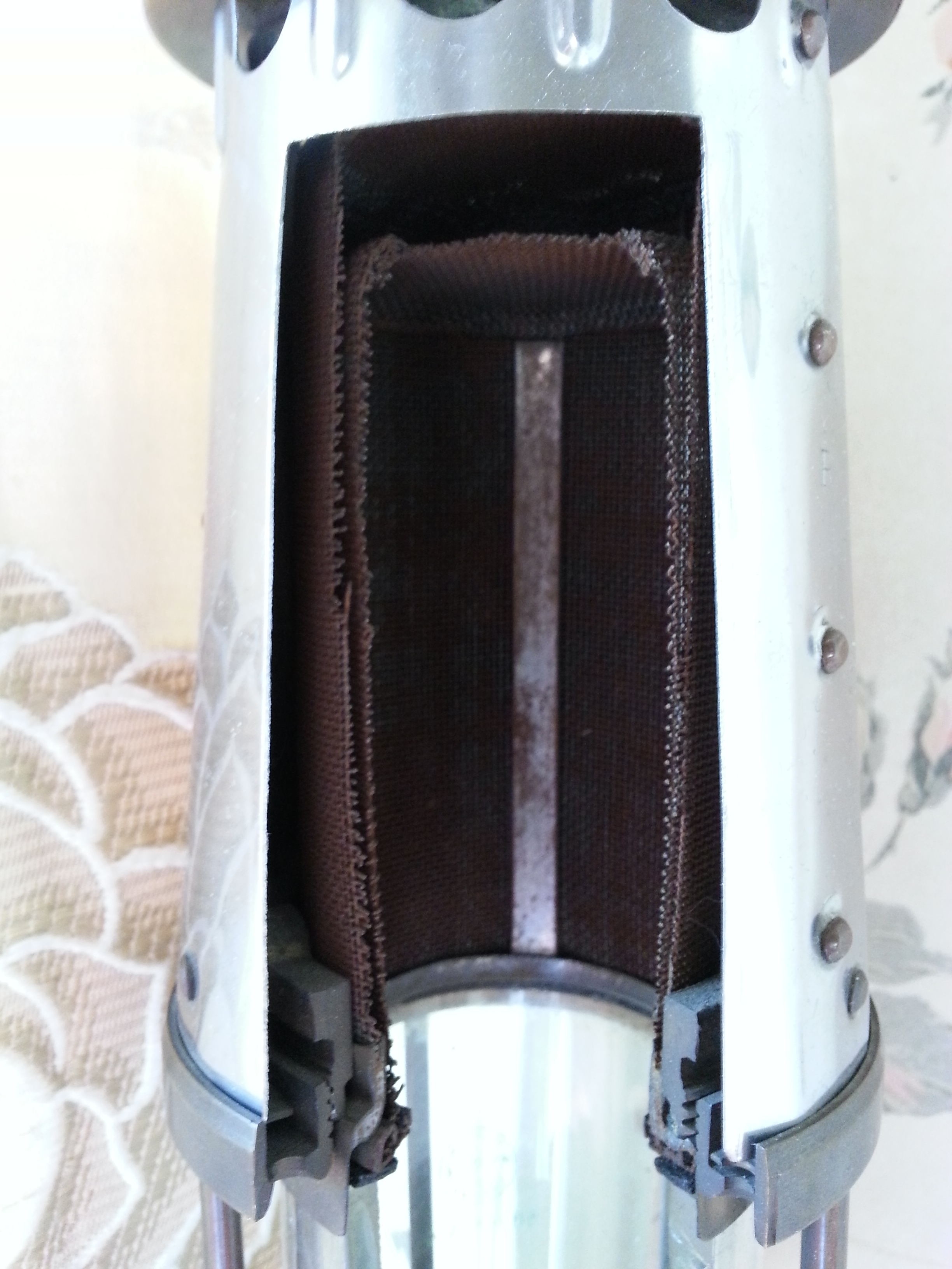 Mining lamp top cutaway